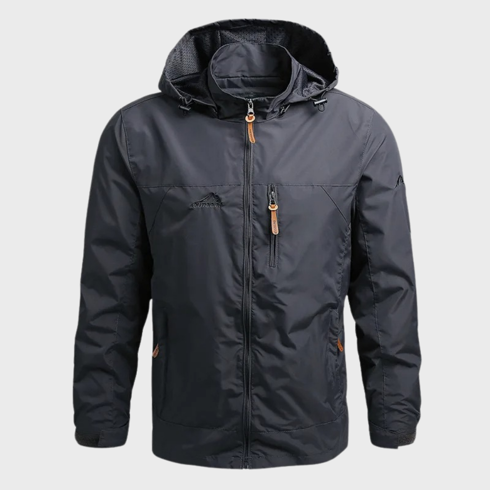 Men's Hooded Waterproof Rain Jacket – Lightweight Outdoor Commute