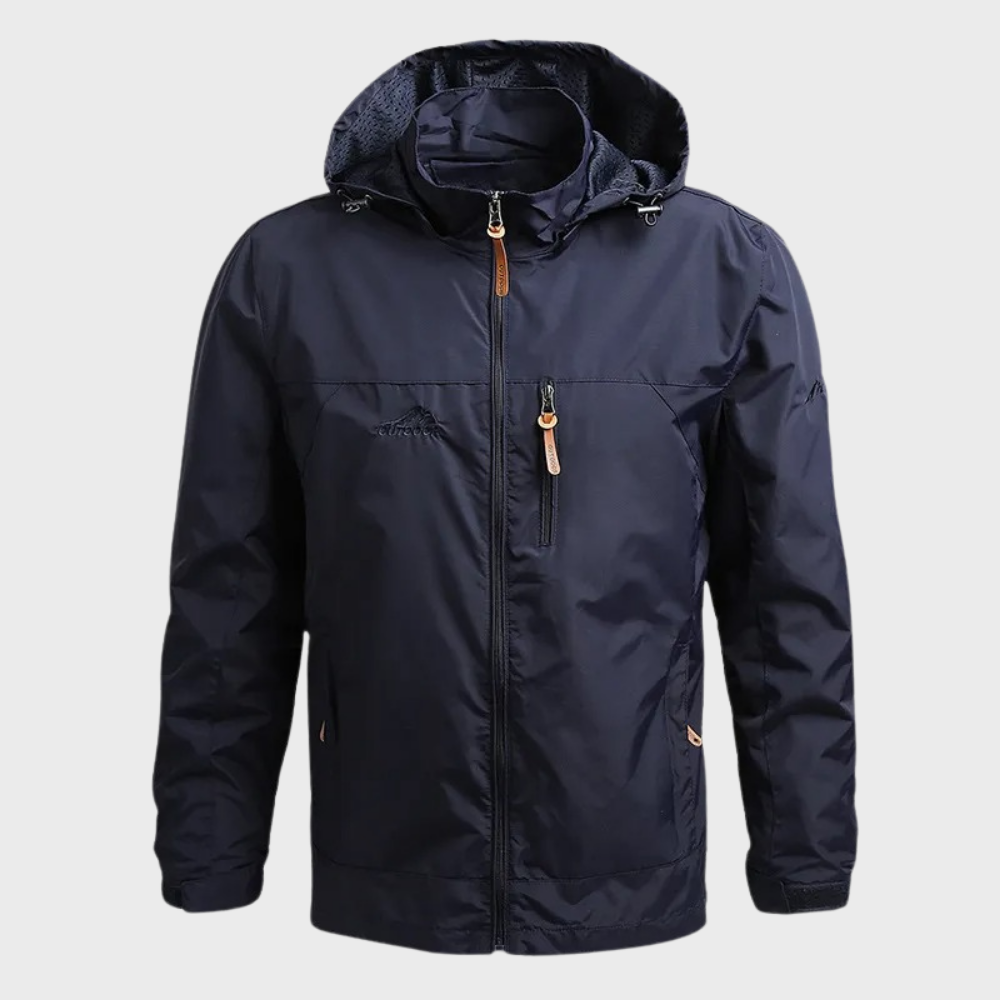 Men's Hooded Waterproof Rain Jacket – Lightweight Outdoor Commute