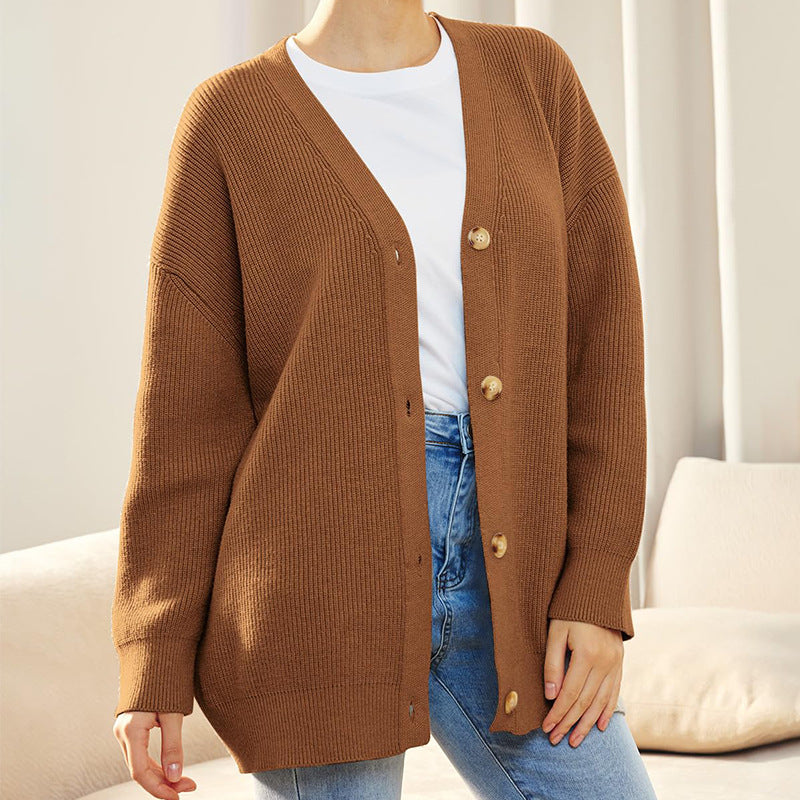 Women's Ribbed Knit Oversized Cardigan – Comfortable & Versatile Layer