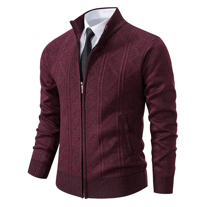 Men's Winter Zipper Cardigan – Warm Soft Knit for Elegant Layers